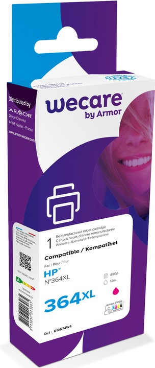 Produktbild Wecare Tinte 364XL rebuilt magenta CB324EE zu HP PhotoSmart D5460 12ml (M)