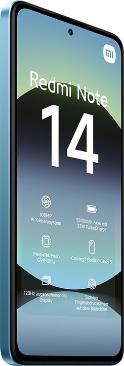 Image du produit Xiaomi Redmi Note 14 (256 Go, Ocean Blue, 6.67", Double SIM, 108 Mpx, 4G)