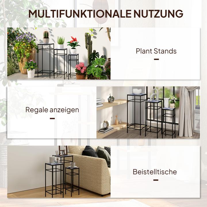 Produktbild Outsunny Pflanzenständer Metall, Fliesen Blau