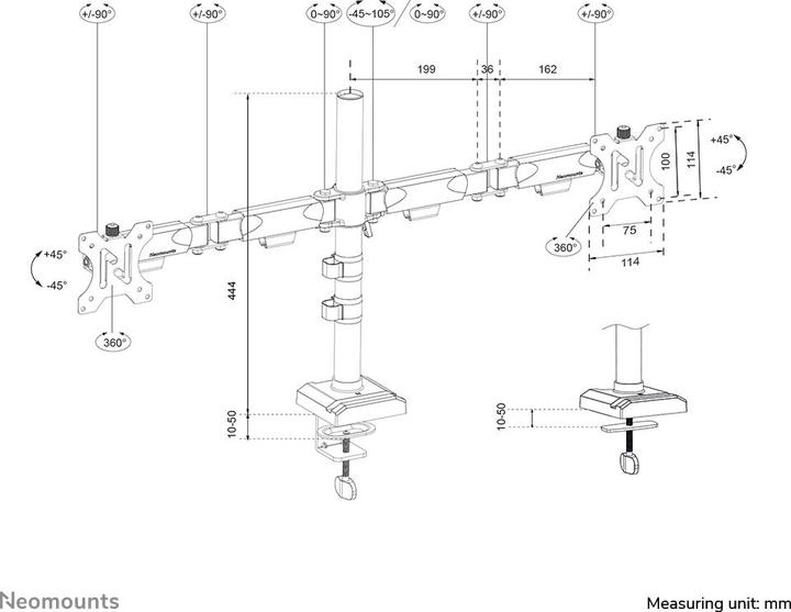 Image du produit Neomounts Dis Public Mount DS60-600BL2 Noir (Tables, 32", 8 kg)