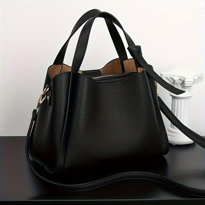 Actual product image Only-Bags.Store Chic Solid Colour Bucket Bag - Versatile crossbody & shoulder handbag with adjustable strap