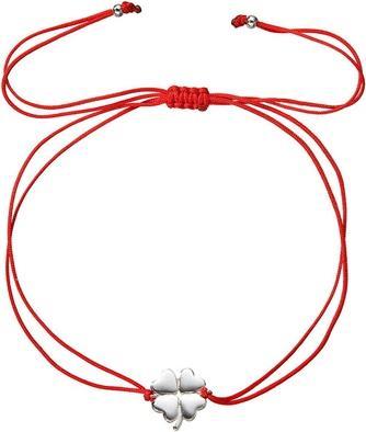 Evolution Group Red Kabbalah Bracelet With Four-Leaf Clover 13047.3 Red