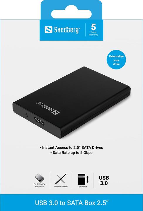 Productafbeelding Sandberg USB 3.0 naar SATA Box 2,5" (2.5")
