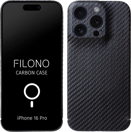 Produktbild Filono MagSafe Backcover aus echtem Carbon Carbon Black (Apple iPhone 16 Pro)