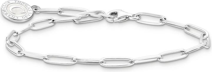 Actual product image Thomas Sabo Charm Bracelet with Shimmering White Cold Enamel Silver (19 cm, 925 silver, Enamel)