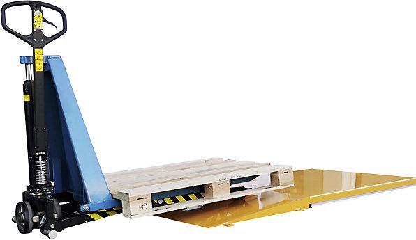 Immagine prodotto eurokraft basic Piano elevatore piatto, a forma di G, portata 1200 kg, comando a pedale.
