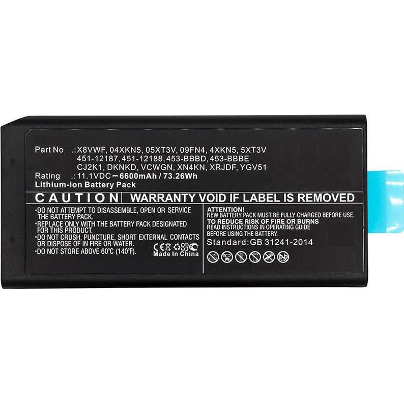 CoreParts Laptop Battery for Dell (6600 mAh), Notebook Akku, Schwarz