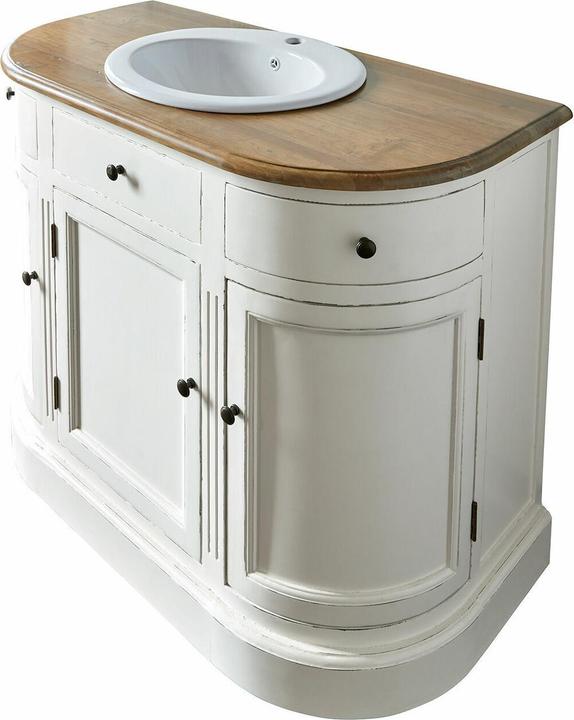 Actual product image Loberon Louisiana washbasin antique white/brown