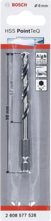 Produktbild Bosch Professional Zubehör HSS PointTeQ Sechskantbohrer 6,0 mm (6 mm)