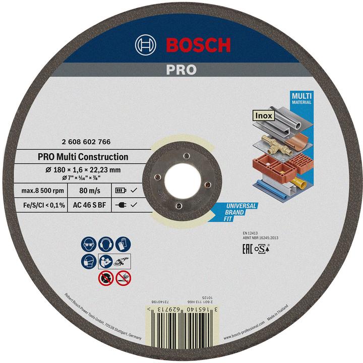 Bosch Professional Zubehör PRO Multi Material Trennscheibe, 180 x 1.6 x 22,23 mm