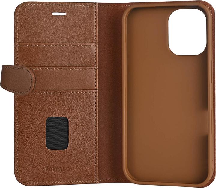 Produktbild Buffalo 2in1 Leder 3 Karte MagSeries iPhone 16 Braun (Apple iPhone 16)