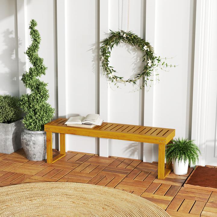 Produktbild Outsunny Gartenbank Kiefernholz Teak