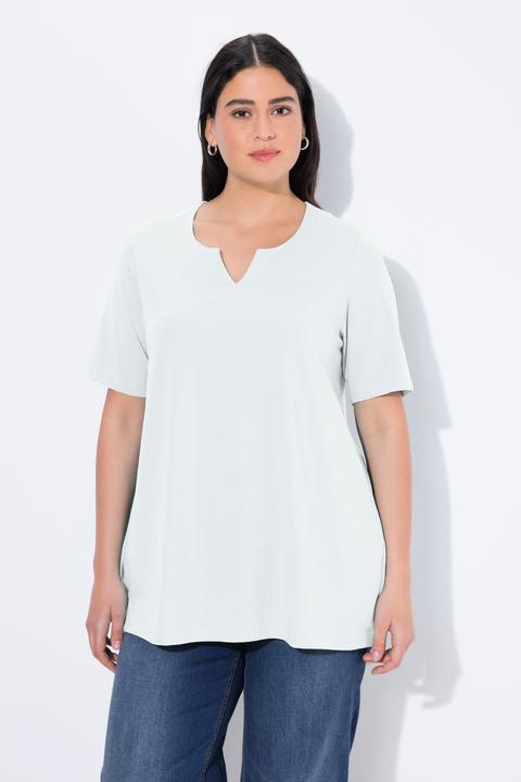 Immagine prodotto Ulla Popken T-shirt dal taglio svasato con scollo a tunica e mezze maniche (42, 44)