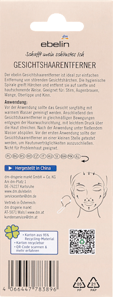 Actual product image dm ebelin Gesichtshaarentferner