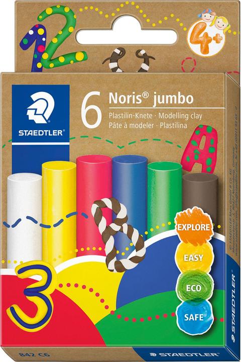 Staedtler Pâte à modeler Plastilin multicolore par 6