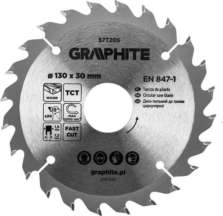 Actual product image Graphite Sägeblatt, Widia, 130 x 30 mm, 24 Zähne