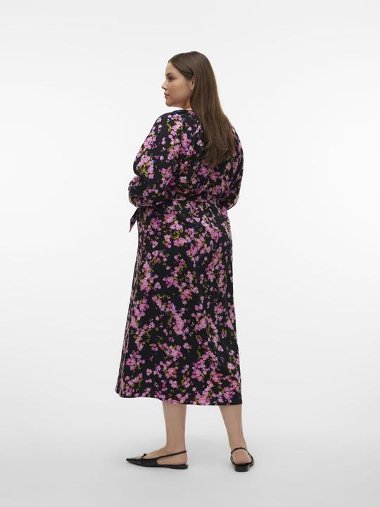 Produktbild Vero Moda Normal geschnitten Rundhals Curve Nicht verstellbare Bündchen Langes Kleid Kleid (50)