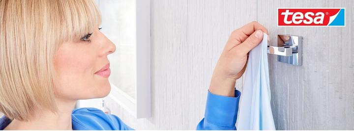 Actual product image tesa DELUXXE Bathrobe hook incl. adhesive solution without drilling
