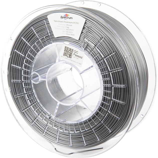 Spectrum Filament PCTG Silver Steel 1.0kg 1.75mm (PCTG, 1.75 mm, 1000 g, Silber), 3D Filament, Silber