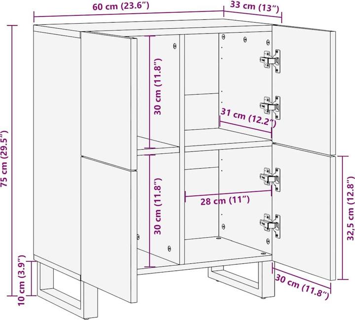 Immagine prodotto VidaXL Sideboard (60 x 33 x 75 cm)