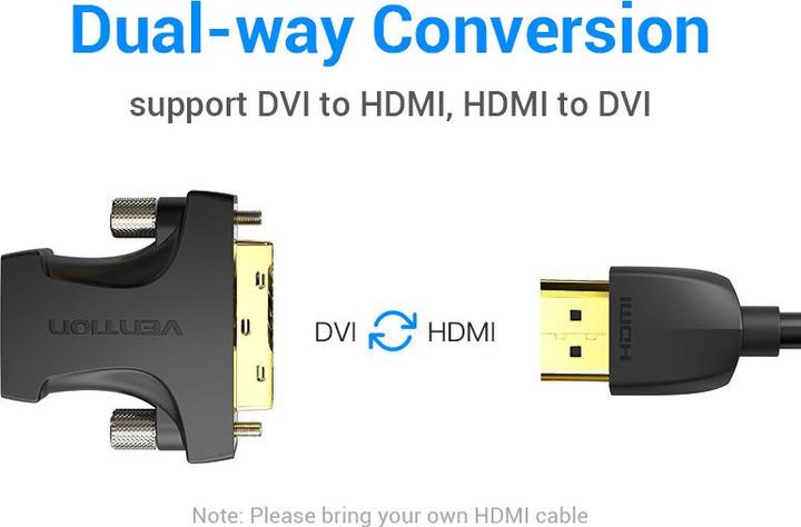 Actual product image Vention HDMI - DVI Adapter AILB0 (Black) (DVI, 3.50 cm)