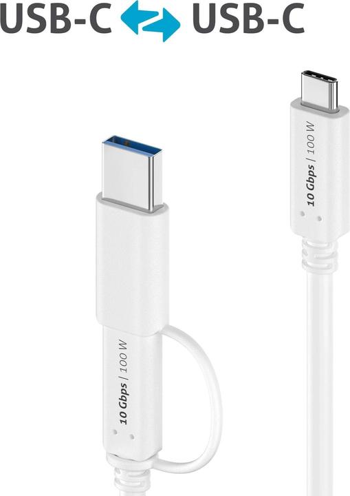 Productafbeelding Purelink USB-C>C kabel 1m (1 m, USB 3.2 Gen 2, 100 W)