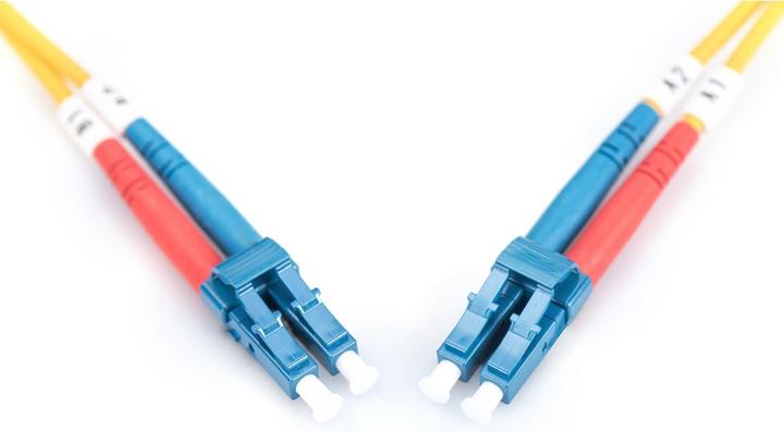 Produktbild Digitus LWL Patchkabel LC/LC 09/125µm Singelmode Duplex Halogenfrei mit Messprotokoll gelb 3m (3 m)