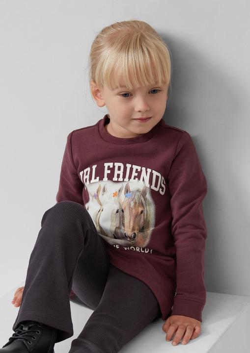 Produktbild s.Oliver Sweatshirt Sweatshirt mit überlappendem Saum und kuscheliger Innenseite (98)