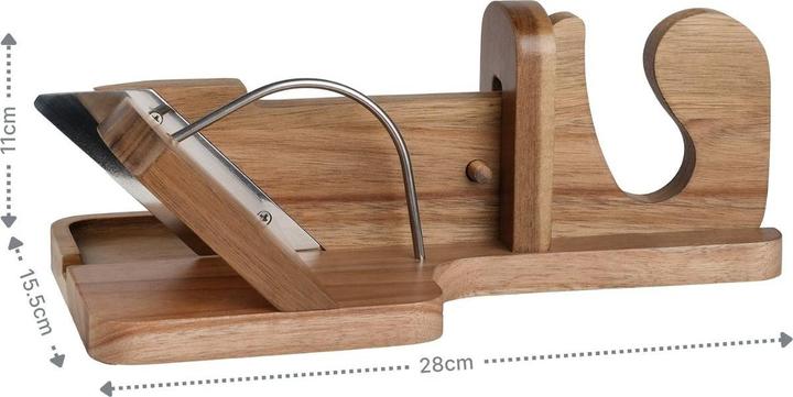 Produktbild Hermex Hand-Wurstschneider aus Holz Wursthobel Slicer für Wurst Salamihobel