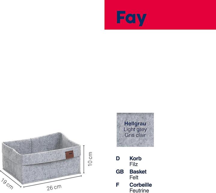 Produktbild Kela Korb Fay hellgrau