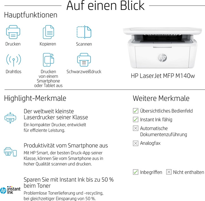Productafbeelding HP LaserJet MFP M140w (Laser, Zwart-wit)