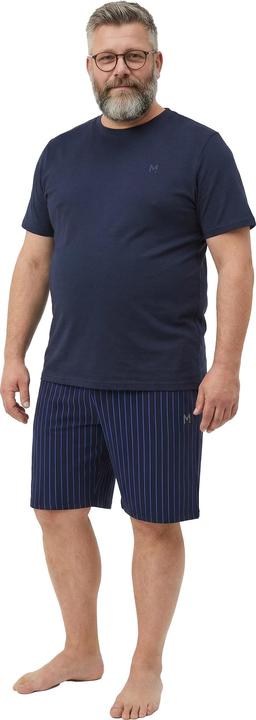 Men+ Schlafanzug, Zweiteiler, T-Shirt, Streifen-Shorts