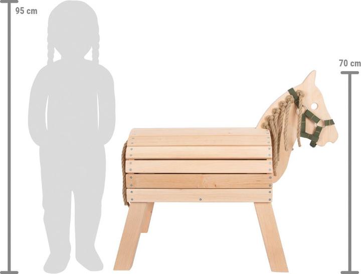 Actual product image small foot Wooden horse compact