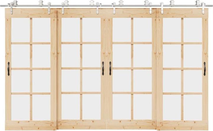 Produktbild vidaXL Schiebetür-Beschlagsatz 183 cm Edelstahl Silbern