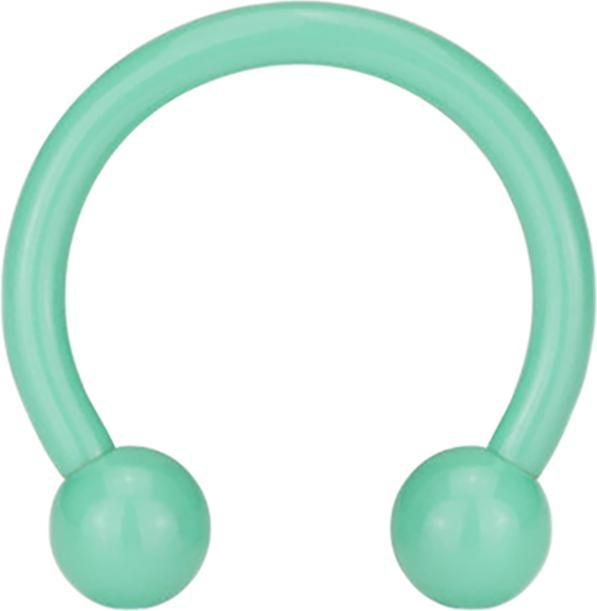 Image du produit Star Piercing Micro Circular Barbell vert pastel avec boule (sans laiton, Acier chirurgical 316L)