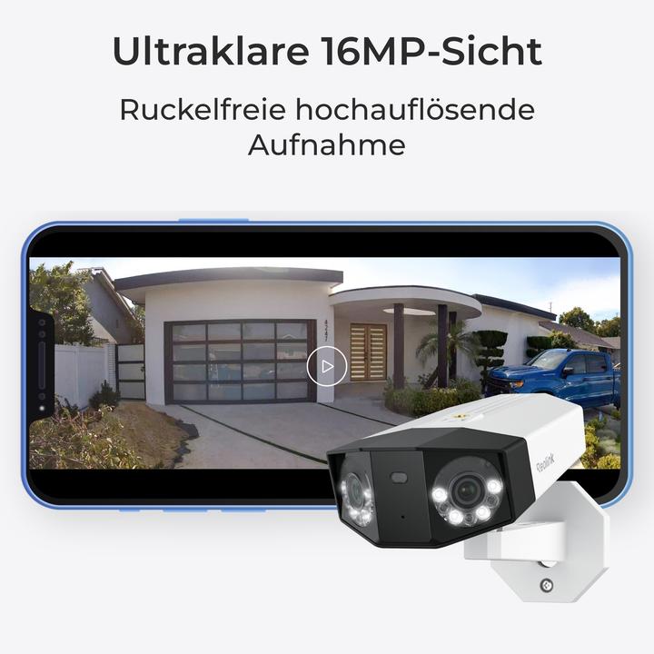 Actual product image Reolink P750 Outdoor Duo-Kamera, 16 MP, 180°, IR-LED 30m, PoE (7680 x 2160 pixels)