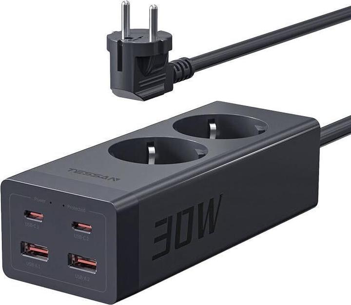 Produktbild Tessan power strip TS-FS01DE00 (2x, USB-A, USB-C, 2 m)