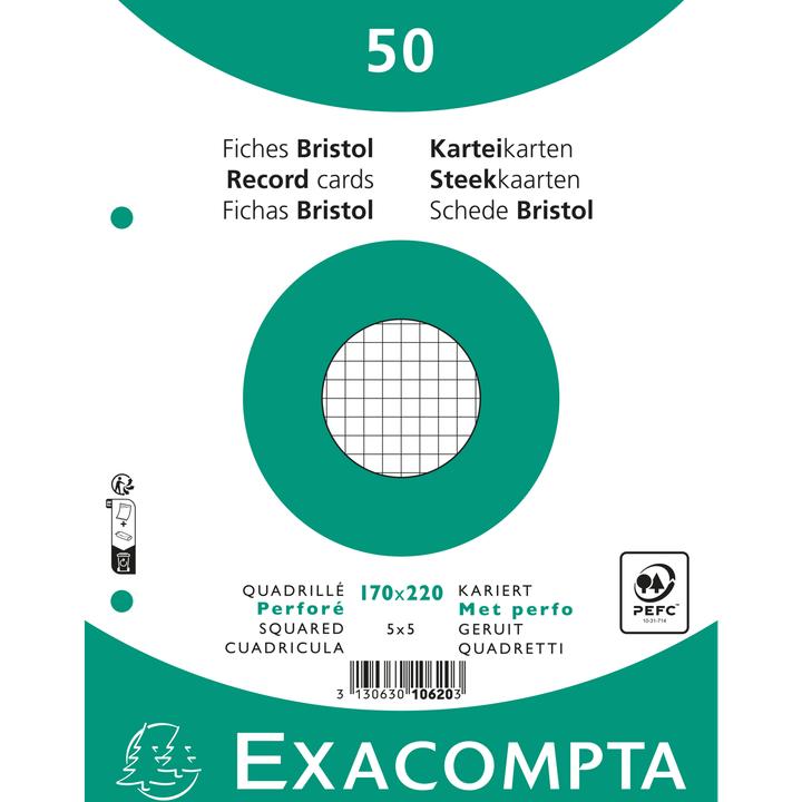 Produktbild Exacompta Karteikarten (170 x 220 mm, 50x, 205 g/m²)