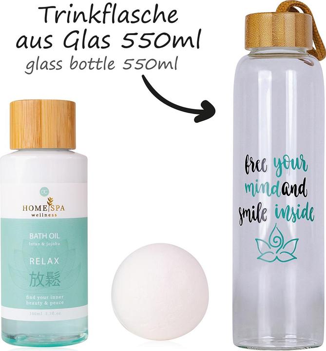 Immagine prodotto Accentra Set da bagno HOME SPA in confezione regalo, comprensivo di olio da bagno da 100 ml, macchia da (Set per la cura dei capelli)