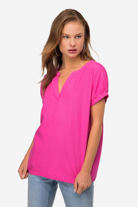 Immagine prodotto Laurasøn Leinenmix-Bluse, Tunika-Ausschnitt, elastischer Halbarm-Abschluss (M)
