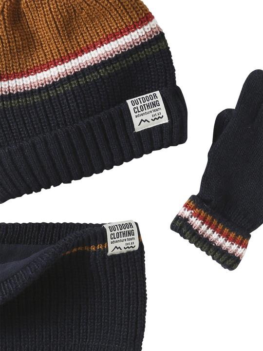 Actual product image Vertbaudet Jungen-Set: Mütze, Rundschal & Handschuhe, Streifen (152, 164)