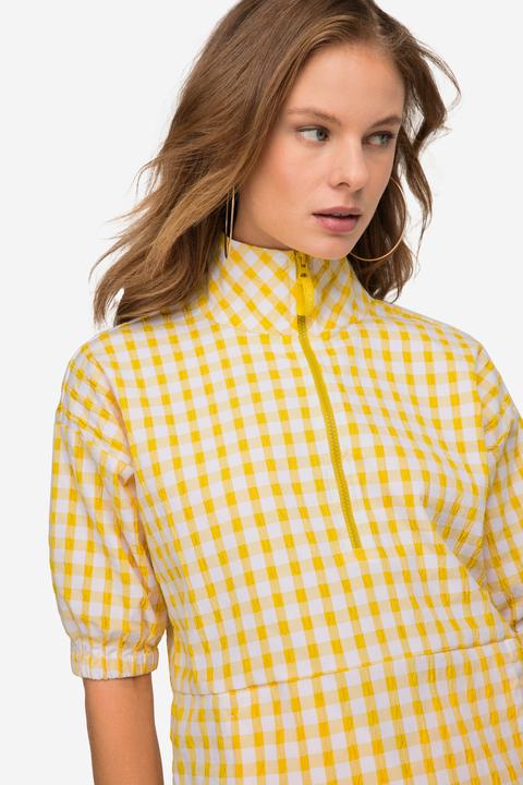 Produktbild Laurasøn Karobluse, oversized, Seersucker, Troyerkragen, Halbarm, OEKO-TEX (M)