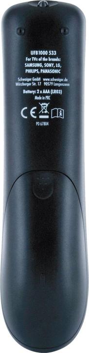 Immagine prodotto Schwaiger 8 pulsanti, 2x AAA (Telecomando universale, Infrarossi)