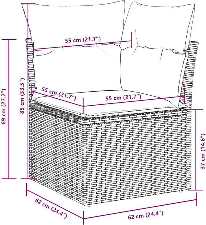 Actual product image VidaXL 10-piece garden lounge set with cushions