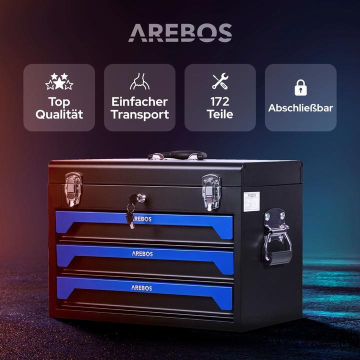 Actual product image Arebos Toolbox (172 pieces)