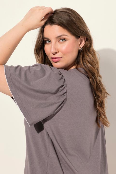 Produktbild Ulla Popken Pyjama, Blüten, U-Boot-Ausschnitt, Halbarm, Taschen (42, 44)