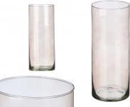 Giftdecor Glaszylinder-Vase 12cm Durchmesser x 30cm grau