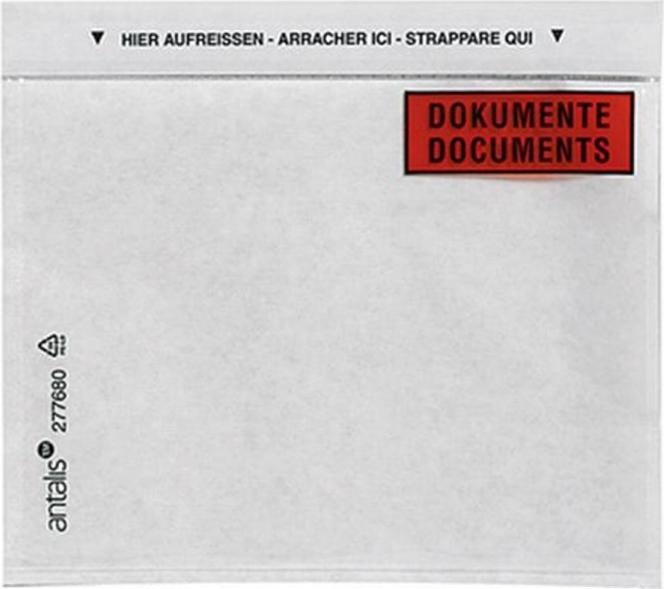 Immagine prodotto Antalis Busta per documenti C6 "Documenti" 1000 pezzi, Trasparente (C6)