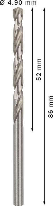 Image du produit Bosch Professional Zubehör Foret hélicoïdal PRO Metal HSS-G, 4,9 x 52 x 86 mm (4,9 mm)