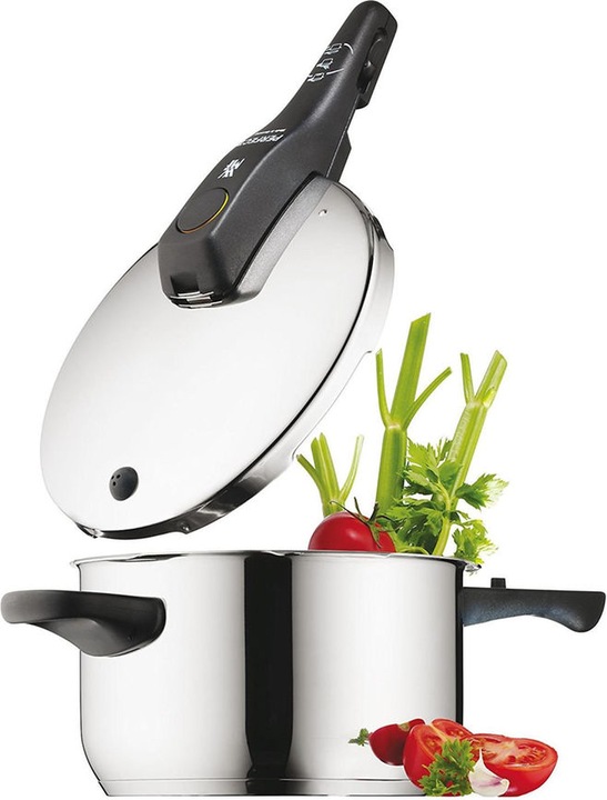 Produktbild WMF Dampfkochtopf Schnellkochtopf 4,5l Perfect Induktion Edelstahl 18/10 (22 cm, Dampfkochtopf)